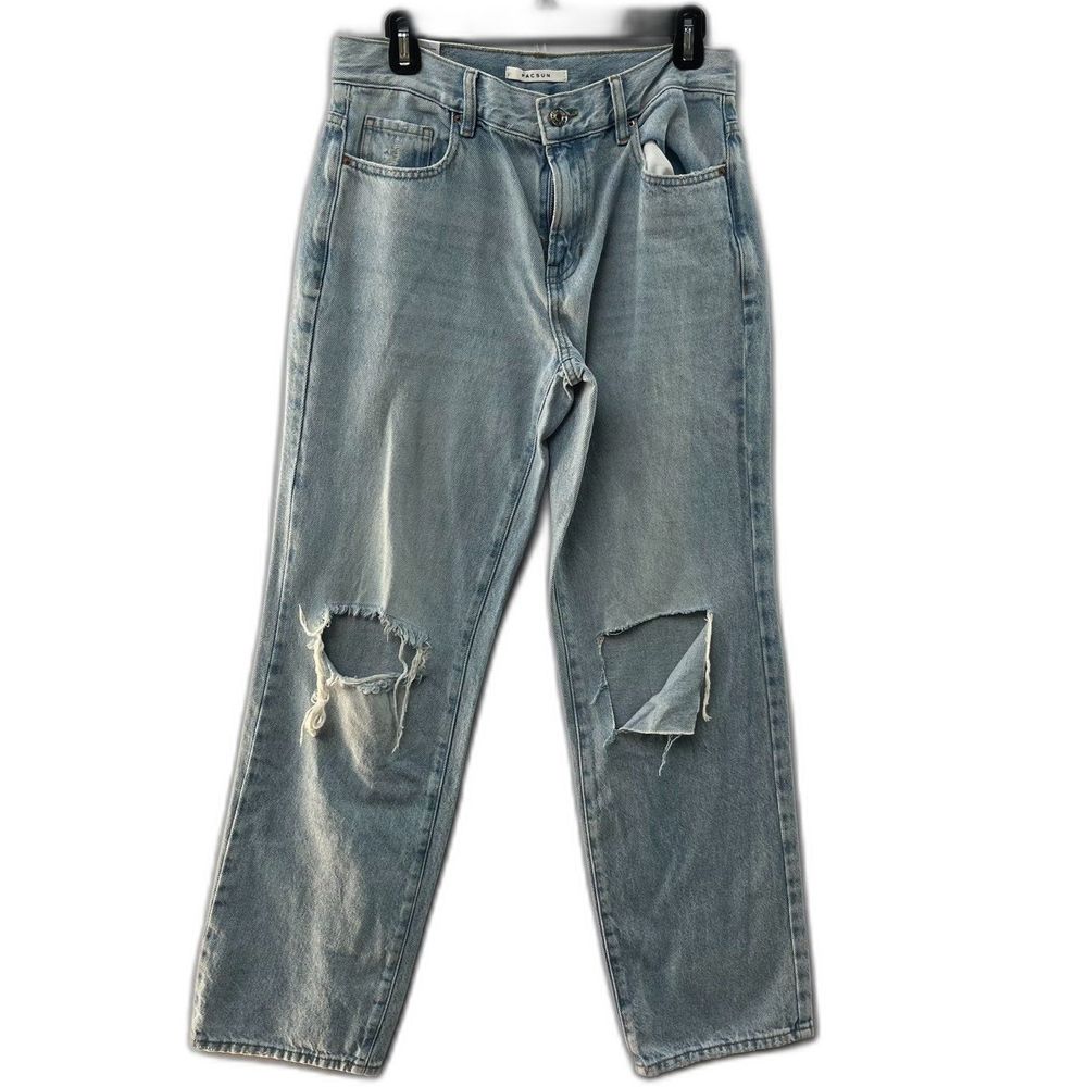 PacSun Blue 100% Cotton Ripped '90s Boyfriend High Rise Jeans Womens 27